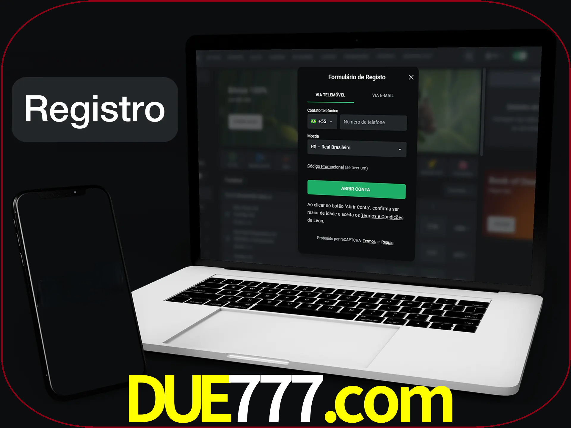 O registro na LeonBet é simples.
