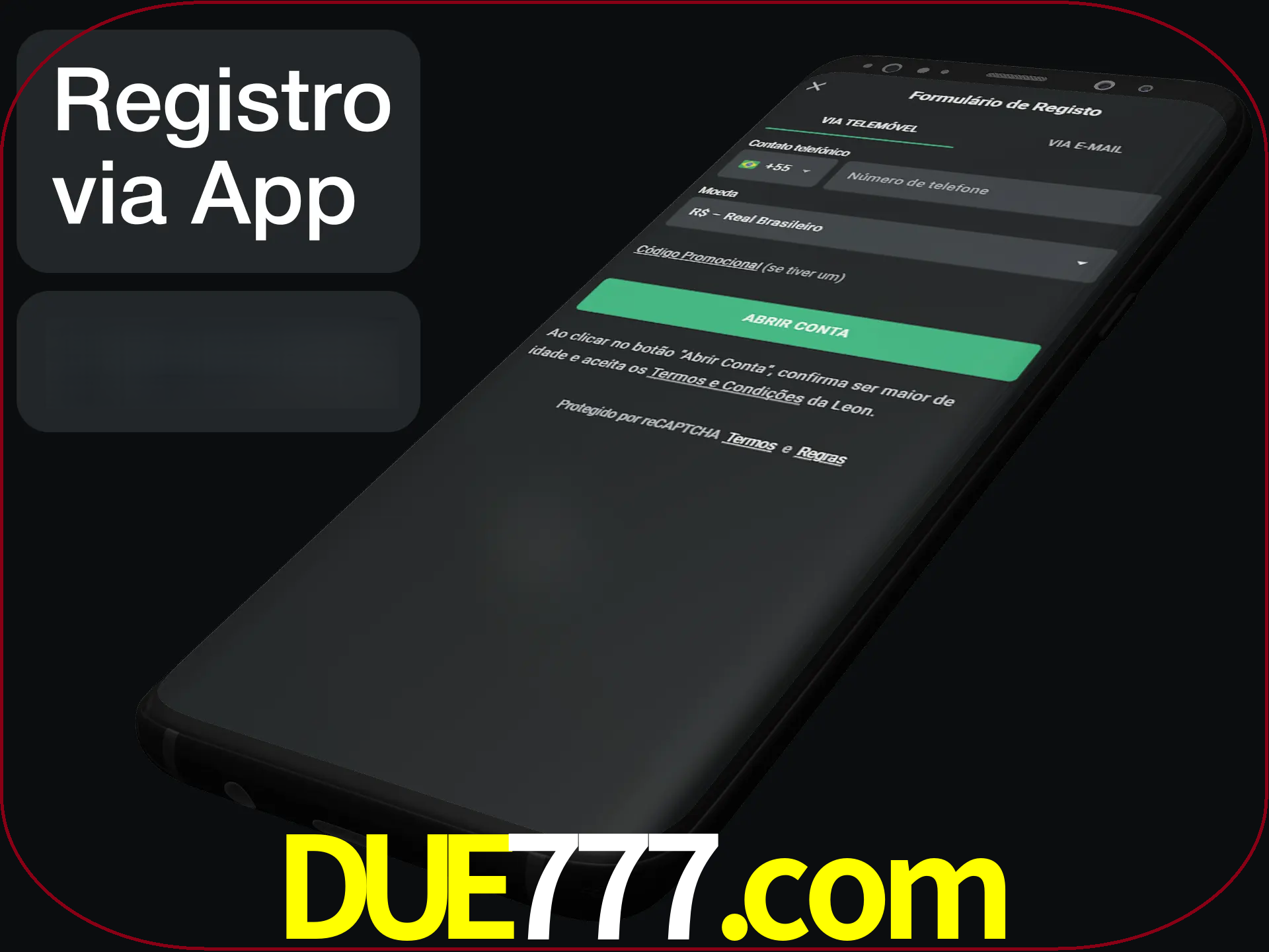 Registre-se quiclly em LeonBet usando o aplicativo.